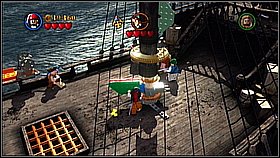 Move the chest on the green floor panel and assemble the bricks - The Black Pearl Attacks - walkthrough - The Curse of the Black Pearl - LEGO Pirates of the Caribbean: The Video Game - Game Guide and Walkthrough