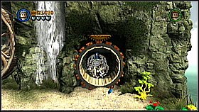 While up destroy the brown elements in front of the cave [1] and go down to the right - Pelegosto - walkthrough - Dead Man's Chest - LEGO Pirates of the Caribbean: The Video Game - Game Guide and Walkthrough