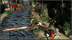 As the dog swim to the other bank and look for the buried objects - Pelegosto - walkthrough - Dead Man's Chest - LEGO Pirates of the Caribbean: The Video Game - Game Guide and Walkthrough