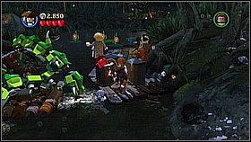 Take the cage with the monkey and put it on the raft - A Touch of Destiny - walkthrough - Dead Man's Chest - LEGO Pirates of the Caribbean: The Video Game - Game Guide and Walkthrough
