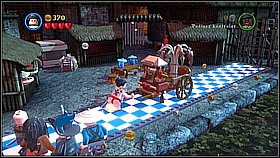 Build the cart using the destroyed chest [1] and move it towards the gate - Singapore - walkthrough - At World's End - LEGO Pirates of the Caribbean: The Video Game - Game Guide and Walkthrough