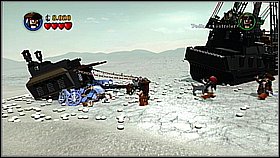 Use the compass and find the peanut - Davy Jones Locker - walkthrough - At World's End - LEGO Pirates of the Caribbean: The Video Game - Game Guide and Walkthrough