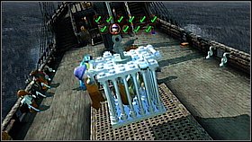 As Barbossa climb the mast using the chain and use the rope to get on the other side - Davy Jones Locker - walkthrough - At World's End - LEGO Pirates of the Caribbean: The Video Game - Game Guide and Walkthrough