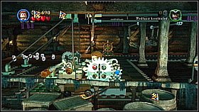 When you take the object to the left, again use the golden helm to remove the platforms - Norrington's Choice - walkthrough - At World's End - LEGO Pirates of the Caribbean: The Video Game - Game Guide and Walkthrough