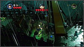 When Davy will jump down chase him and hit him - Maelstrom - walkthrough - At World's End - LEGO Pirates of the Caribbean: The Video Game - Game Guide and Walkthrough