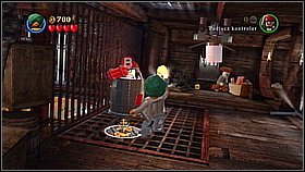 Go upstairs and turn left - hit the barrel in front of the grilles - Queen Annes Revenge - walkthrough - On Stranger Tides - LEGO Pirates of the Caribbean: The Video Game - Game Guide and Walkthrough