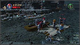 Go back at the very beginning of the level and look for the boat on the shore - Whitecap Bay - walkthrough - On Stranger Tides - LEGO Pirates of the Caribbean: The Video Game - Game Guide and Walkthrough
