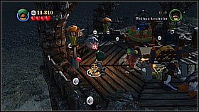 Use the helm so the arrow indicating up above the given pipe was green - Whitecap Bay - walkthrough - On Stranger Tides - LEGO Pirates of the Caribbean: The Video Game - Game Guide and Walkthrough