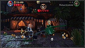 When you build all elements you need to move the mechanism from the left to the green panel on the right - A Spanish Legacy - walkthrough - On Stranger Tides - LEGO Pirates of the Caribbean: The Video Game - Game Guide and Walkthrough
