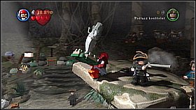 Throw the bomb at the silver bricks - The Fountain of Youth - walkthrough - On Stranger Tides - LEGO Pirates of the Caribbean: The Video Game - Game Guide and Walkthrough