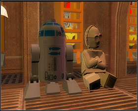 Defeat some more stormies and when you're further into the corridor, use the bricks on the floor to form a path for the droids - Secret Plans - Story Mode - Episode IV - LEGO Star Wars II: The Original Trilogy - Game Guide and Walkthrough