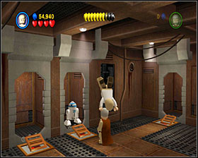 In the next room use the lever and you'll see a crate coming out of the conveyor belt - Through the Jundland Wastes - Story Mode - Episode IV - LEGO Star Wars II: The Original Trilogy - Game Guide and Walkthrough