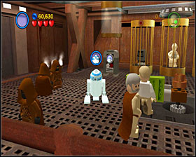 When you free R2, switch to him and use the panel on the wall, then use the elevator to go up - Through the Jundland Wastes - Story Mode - Episode IV - LEGO Star Wars II: The Original Trilogy - Game Guide and Walkthrough