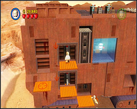 Let both characters use the levers and you'll see the entrance opening up down at the ground level - Through the Jundland Wastes - Story Mode - Episode IV - LEGO Star Wars II: The Original Trilogy - Game Guide and Walkthrough