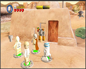 Use the bricks to build an engine for the Sandspeeder and jump in it to ride to the right - Through the Jundland Wastes - Story Mode - Episode IV - LEGO Star Wars II: The Original Trilogy - Game Guide and Walkthrough
