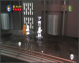 Defeat a large group of stormies and use the panel by the door - you'll need a helmet once again - Rescue The Princess - Story Mode - Episode IV - LEGO Star Wars II: The Original Trilogy - Game Guide and Walkthrough