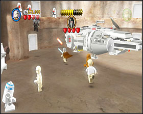 Now you're at the Millenium Falcon's hangar - Mos Eisley Spaceport - Story Mode - Episode IV - LEGO Star Wars II: The Original Trilogy - Game Guide and Walkthrough