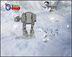 Go up and grab a bomb by the way - Hoth Battle - Story Mode - Episode V - LEGO Star Wars II: The Original Trilogy - Game Guide and Walkthrough
