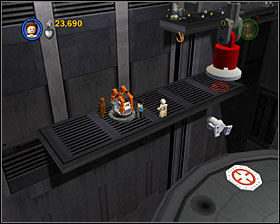 In the next room switch to R2 and use the two panels to cut off the stormtroopers - Cloud City Trap - Story Mode - Episode V - LEGO Star Wars II: The Original Trilogy - Game Guide and Walkthrough
