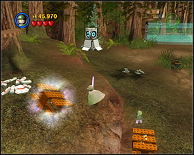 After taking down 4 speeders, you'll end up struggling against AT-ST again - Speeder Showdown - Story Mode - Episode VI - LEGO Star Wars II: The Original Trilogy - Game Guide and Walkthrough