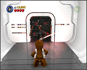 When you see the rebel soldiers for the first time, look to the right to see a Dark Force door - Secret Plans - Freeplay Mode - Episode IV - LEGO Star Wars II: The Original Trilogy - Game Guide and Walkthrough