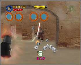 When you leave the Cantina, you'll come by a bounty hunter area - Mos Eisley Spaceport - Freeplay Mode - Episode IV - LEGO Star Wars II: The Original Trilogy - Game Guide and Walkthrough