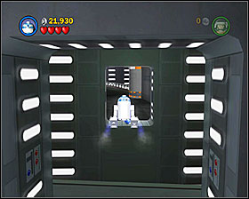 As R2 hover across the abyss just after the main computer room, then turn left - Rescue the Princess - Freeplay Mode - Episode IV - LEGO Star Wars II: The Original Trilogy - Game Guide and Walkthrough