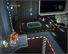 When you leave the first room, take the first right and you'll see a crane - Rescue the Princess - Freeplay Mode - Episode IV - LEGO Star Wars II: The Original Trilogy - Game Guide and Walkthrough