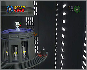 Following the path from #3 and #4, turn off Death Star's shield (the thing Ben did in the background in Story Mode) using the three levers near the generator - Rescue the Princess - Freeplay Mode - Episode IV - LEGO Star Wars II: The Original Trilogy - Game Guide and Walkthrough