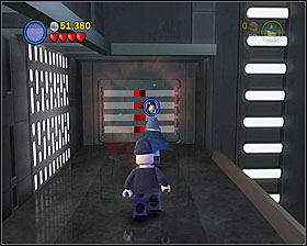 Still following the same path as before, use the Force on the grid shown on the screenshot - Rescue the Princess - Freeplay Mode - Episode IV - LEGO Star Wars II: The Original Trilogy - Game Guide and Walkthrough