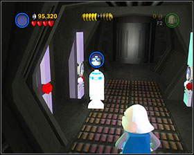 At the end of the level there's a door that can be opened by R2 - Rescue the Princess - Freeplay Mode - Episode IV - LEGO Star Wars II: The Original Trilogy - Game Guide and Walkthrough