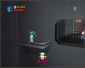 In the same corridor where you found #6, go down the screen and jump to a platform to the left - Death Star Escape - Freeplay Mode - Episode IV - LEGO Star Wars II: The Original Trilogy - Game Guide and Walkthrough