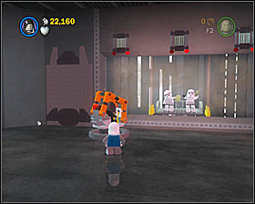 Use the crane and move the window-washing stormies until the glass is clean - Death Star Escape - Freeplay Mode - Episode IV - LEGO Star Wars II: The Original Trilogy - Game Guide and Walkthrough