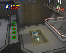 Just where you get your scooter in the hangar, there's a tunnel for a small frame character - Death Star Escape - Freeplay Mode - Episode IV - LEGO Star Wars II: The Original Trilogy - Game Guide and Walkthrough