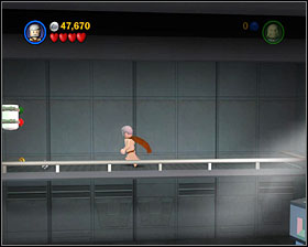In a room where you fight off a large number of stormies, place the two crates so you can access the upper platform - Death Star Escape - Freeplay Mode - Episode IV - LEGO Star Wars II: The Original Trilogy - Game Guide and Walkthrough
