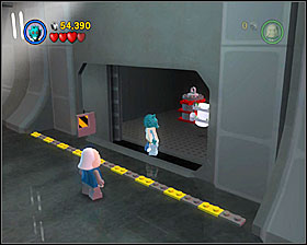 Minikit is behind the door where you find the droids in Story Mode - Death Star Escape - Freeplay Mode - Episode IV - LEGO Star Wars II: The Original Trilogy - Game Guide and Walkthrough