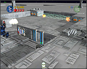 Near the #6 door there's a blue wall that can be destroyed - Rebel Attack - Freeplay Mode - Episode IV - LEGO Star Wars II: The Original Trilogy - Game Guide and Walkthrough