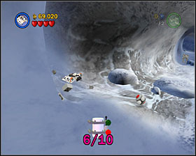 At the beginning of the second section there's a TIE Fighter gate - Hoth Battle - Freeplay Mode - Episode V - LEGO Star Wars II: The Original Trilogy - Game Guide and Walkthrough