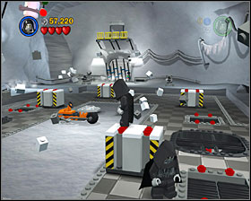 Place one of the movable crates in a spot shown on the screenshot, then double jump for a minikit - Escape from Echo Base - Freeplay Mode - Episode V - LEGO Star Wars II: The Original Trilogy - Game Guide and Walkthrough