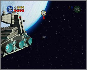 It's behind the bridge of the first star destroyer to the right - Falcon Flight - Freeplay Mode - Episode V - LEGO Star Wars II: The Original Trilogy - Game Guide and Walkthrough