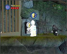 Near the place where you built a tractor in Story Mode, grapple up for the minikit - Dagobah - Freeplay Mode - Episode V - LEGO Star Wars II: The Original Trilogy - Game Guide and Walkthrough