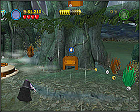 Use a small frame character to go through the tunnel in the last section of the level - Dagobah - Freeplay Mode - Episode V - LEGO Star Wars II: The Original Trilogy - Game Guide and Walkthrough