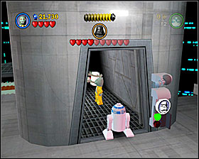 Use the bounty hunter door at the end of the level - Cloud City Trap - Freeplay Mode - Episode V - LEGO Star Wars II: The Original Trilogy - Game Guide and Walkthrough