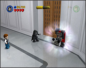 Use the Dark Side on the mechanism in a room with poison gas - Betrayal Over Bespin - Freeplay Mode - Episode V - LEGO Star Wars II: The Original Trilogy - Game Guide and Walkthrough