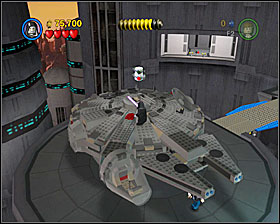 The last minikit is on the Millenium Falcon - Betrayal Over Bespin - Freeplay Mode - Episode V - LEGO Star Wars II: The Original Trilogy - Game Guide and Walkthrough