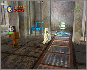 In a room with prison cells use the 3PO panel on the right - Jabba's Palace - Freeplay Mode - Episode VI - LEGO Star Wars II: The Original Trilogy - Game Guide and Walkthrough