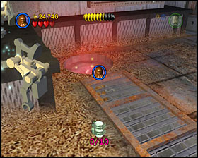 In the room where the droids were being held, smash the floor and go through the tunnel that's under it - Jabba's Palace - Freeplay Mode - Episode VI - LEGO Star Wars II: The Original Trilogy - Game Guide and Walkthrough