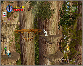 A little bit further from #2, after the next bridge, use the Force on the wooden platform to lower it - The Battle of Endor - Freeplay Mode - Episode VI - LEGO Star Wars II: The Original Trilogy - Game Guide and Walkthrough