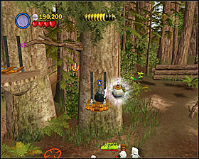 On a big clearing with a bunker, destroy the violet crates and build a turnstile of their remains - The Battle of Endor - Freeplay Mode - Episode VI - LEGO Star Wars II: The Original Trilogy - Game Guide and Walkthrough