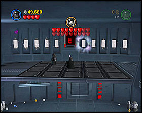 Right where you fight the Emperor for the second time use the Force on 10 glowing panels on the back wall - Jedi Destiny - Freeplay Mode - Episode VI - LEGO Star Wars II: The Original Trilogy - Game Guide and Walkthrough